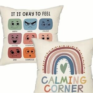 Colorful Emotion and Rainbow Throw Pillow Covers